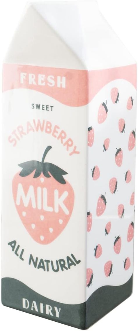 Strawberry Kitchen Decor, Strawberry Milk Carton, Retro Strawberry, Kitschy Decor, Strawberry Kitchen, Small Flower Arrangements, Retro Bedrooms, Strawberry Flower, Ceramic Vintage