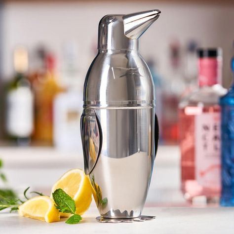 Cocktails are best served cold, right? Well you can't get cooler than a penguin!
This cocktail shaker is based on the iconic Art Deco Napier design from 1936 and the design is still trending today.
Made from strong stainless steel, holding 550ml and features a built-in strainer. Serve the coolest cocktails around with the Penguin Cocktail Shaker. 
* Iconic Penguin Cocktail Shaker
* Made from 100% Stainless Steel
* Holds 550ml
* Built in strainer
* Measures: 23cm x 8.5cm x 8cm
* Weighs: 342g