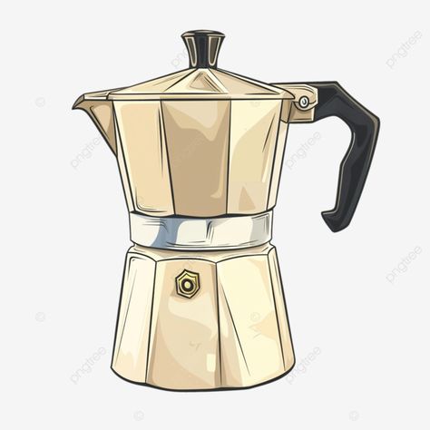 vintage moka pot coffee cartoon vintage moka pot png Mocha Pot Illustration, Moka Pot Drawing, Moka Pot Illustration, Cocktails Drawing, Pot Illustration, Mocha Pot, Moka Pot Coffee, Coffee Cartoon, Cartoon Vintage