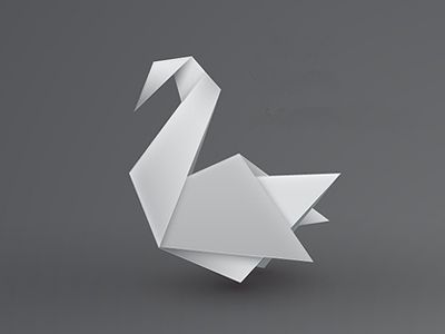 origami swan - design inspiration Swan Drawing, Paper Swan, Origami Cube, Origami Tattoo, Thomas Kinkade Disney, Origami Diamond, Origami Architecture, Origami Elephant, Origami Swan