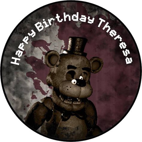 EDIBLE Five Night's at Freddy's Cake Topper PERSONALIZED - Round - birthday party decor Five Nights At Freddy's Cake, S Cake Topper, Fnaf Cake, S Cake, Raspberry Smoothie, Birthday Party Planning, Lego Party, Wafer Paper, Birthday Party Decor