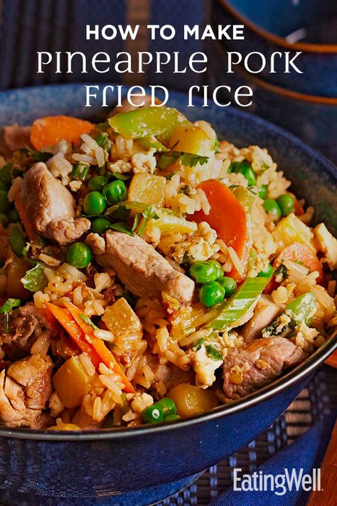 Pineapple Pork Fried Rice Recipe, Pineapple Pork Fried Rice, Pork Rice Recipes, Pork Pineapple Recipes, Pork And Pineapple Recipes, Pineapple Crisp, Pork Fried Rice Recipe, Homemade Fried Rice, Pork Dinners