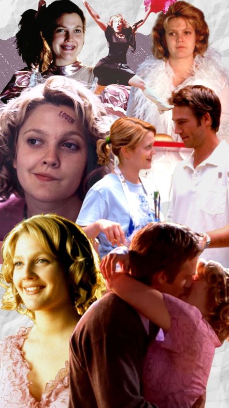 Collection of photo screenshots of Drew Barrymore in Never Been Kissed in a scrapbook style edit in 9×16 dimension. Never Been Kissed Movie, Style Phone Wallpaper, Pride And Prejudice And Zombies, Never Been Kissed, Movie Collage, Bachelorette Themes, Romantic Movie Quotes, Romantic Comedy Movies, 90s Movies