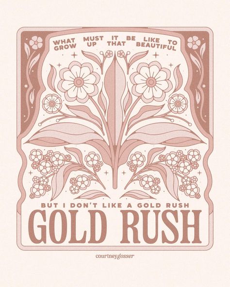 Guilty of playing Gold Rush non stop and anxiously awaiting TPD 👏🏻 When in doubt, look to Taylor Swift for design inspiration. Gold Rush Taylor Swift Tattoo, Exile Poster Taylor Swift, Gold Rush Taylor Swift Lyrics, Taylor Swift Posters Fearless, Gold Rush Poster Taylor Swift, Taylor Swift Illustration, Gold Rush Poster, Rush Poster, Apron Sewing