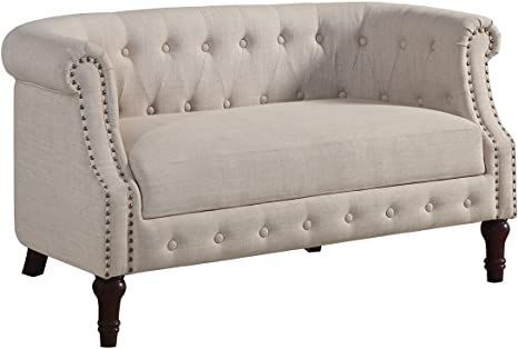 Rosevera C23 Edmeston Chesterfield Loveseat, Beige Chesterfield Loveseat, Beige Living Room, Love Seats, Tufted Loveseat, Parsons Dining Chairs, Beige Sofa, Tufted Sofa, Modern Sectional, Living Room Furniture Sofas