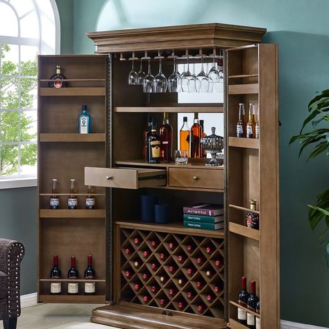 Modern Bar Cabinet, Home Bar Cabinet, Bar Cabinets, Gold Bar Cart, Wine Bar Cabinet, Home Bar Designs, Bar Cart Decor, Mobile Bar, Contemporary House Design