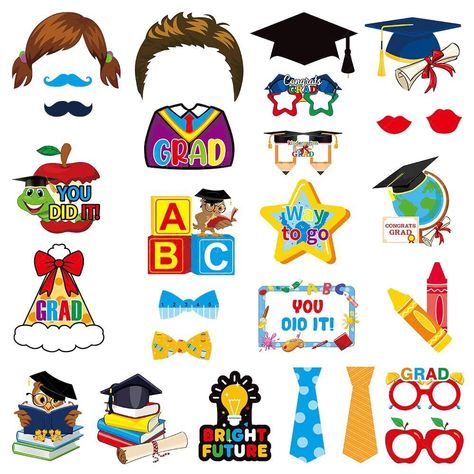 We offer Free Shipping on all order!! Wel come to my stores, The Smart of your choice and satisfaction guarantee. Kindergarten Graduation Photo Props 2024 Graduation Photo Booth Props Book Eyeglasses Selfie Signs Preschool Graduation Picture Props for Kindergarten School Congrats Grad Party Decorations Gallery Product Description Material: Cardboard paper Size: Varies from 2-8 inches Pattern: Pencil, stationery chalkboard,graduation grad words, basketball, beard, glasses, hat, tie, crayon, pencil, apple, globe card props Package included: 2024 Graduation photo booth props ×27 Wide application: These kindergarten congrats grad party props can be used as decorations for kindergarten opening ceremonies, orientation parties, graduation parties, children's day hangings, children's parties, scho Decorations For Kindergarten, Pencil Apple, Graduation Chalkboard, Graduation Photo Props, Graduation Photo Booth Props, Graduation Photo Booth, Picture Props, Grad Party Decorations, Graduation Picture