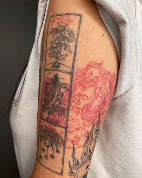 Tattoos Over Time, Red Ink Tattoo, Red Tattoo, Red Ink Tattoos, Red Tattoos, Dainty Tattoos, Black Ink Tattoos, 문신 디자인, Dope Tattoos