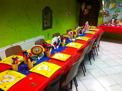 Super Mario Party, Mario Birthday, Table Set Up, Mario Party, Party Table Decorations, Mario Bros., Sweet Table, 1st Bday, Party Table