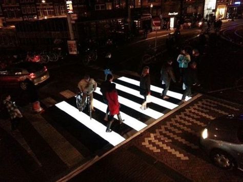 Lighted Pedestrians Crosswalks Image 1 Pedestrian Safety, Pedestrian Crossing, Zebra Crossing, Architectural Lighting Design, Surreal Artwork, Walking Street, Cyberpunk Aesthetic, Smart City, Urban Environment