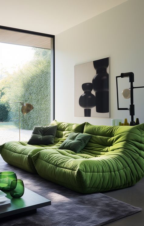 Canapé Togo de Ligne Roset, le fauteuil légendaire de Michel Ducaroy Michel Ducaroy, Togo Sofa, Open Plan Living Room, Chair Sofa, Ligne Roset, Dreamy Room, Stylish Living Room, Creative Home Decor, Sofa Armchair