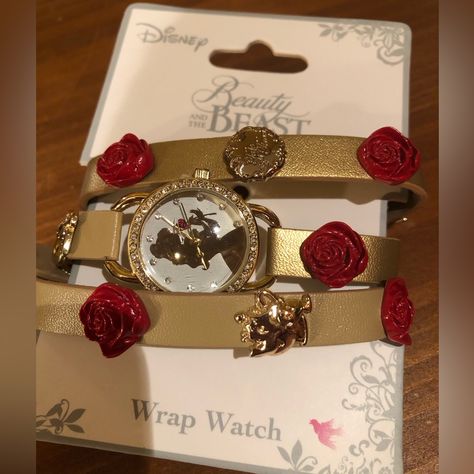 Brand New Beauty And Beast Wrap Bracelet. Beauty And The Beast Crown Quince, Beauty And The Beast Crown, Pocahontas Wedding, Crown Quince, Disney Charm Bracelet, Celebration Box, Beauty And Beast, Disney Gold, Disney Bracelet