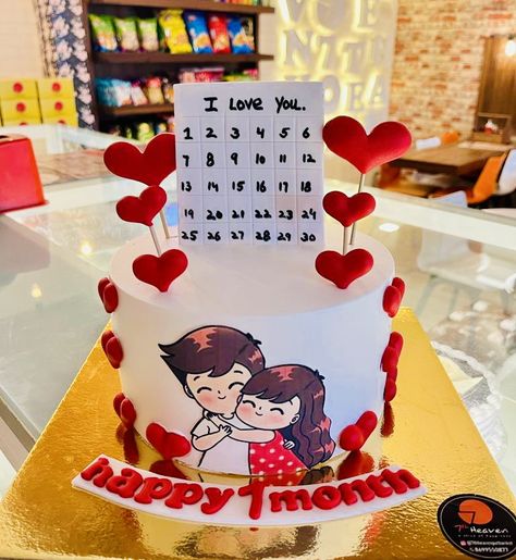 1 Month Anniversary Cake, 6 Month Anniversary Cake, Birthday Cake For Husband Unique, Anniversary Cakes Ideas Couple, Bento Design, 1 Month Anniversary, Cute Word, Anniversary Quotes For Husband, Anniversary Ideas For Him