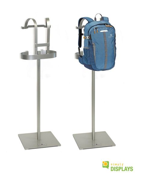 Outdoor  Luggage Displays, backpack stand, backpack retail display.  See our website for more design inspiration. Luggage Display Ideas, Backpack Display, Bag Store Display, Fashion Business Plan, Shop Counter Design, Backpack Store, Backpack Ideas, Modern Backpack, Clothing Store Interior