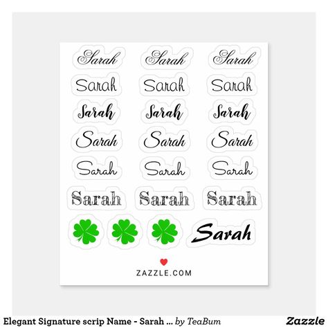 Elegant Signature scrip Name - Sarah /Lucky Set St Sticker Sarah Name, Elegant Signature, Name Signature, Envelope Seals, Vinyl Sheets, Cool Stickers, Book Decor, White Ink, Holiday Travel