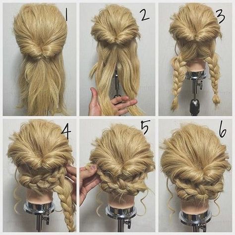 A Whole Month Of New Braided Hairstyles With These 33 Easy Braids - Useful DIY Projects New Braided Hairstyles, Dunner Wordend Haar, Victorian Hairstyles, Up Dos For Medium Hair, Peinados Recogidos, Medium Short Hair, Trendy Wedding Hairstyles, Easy Braids, Hair Videos Tutorials