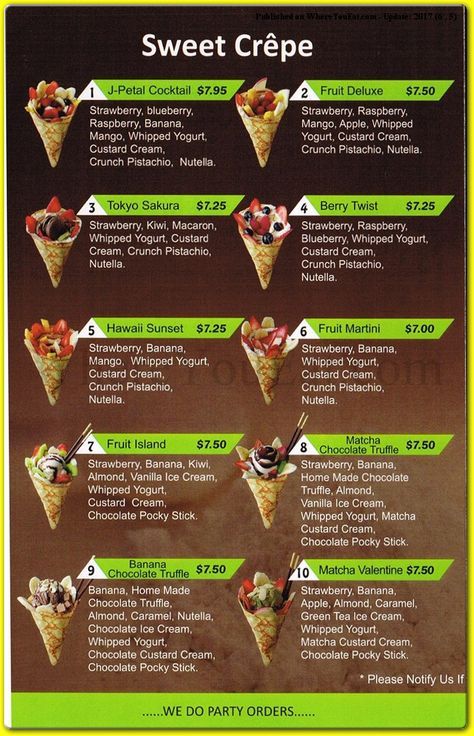 Crepes Menu Ideas, Crepe Menu Ideas, Creperie Design Ideas, Crepe Bar Ideas, Creperia Ideas, Summer Lunch Menu, Crepe Cafe, Crepe Bar, Crepe Design