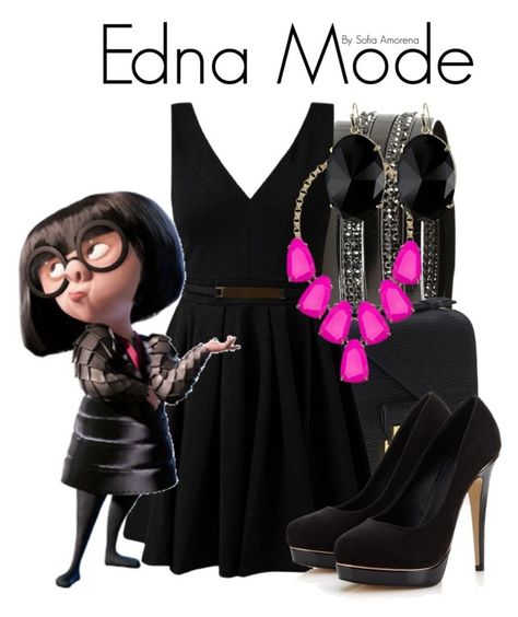 "Edna Mode" by sofiaamorena ❤ liked on Polyvore featuring River Island, 3.1 Phillip Lim, Mela Loves London, Lipsy and Kendra Scott Incredibles Disneybound, Bee Sock, Fashion Designer Dress, Funny Clothes, Edna Mode, Stylish Socks, Disney Fashion, Vintage Gowns, Funny Outfits