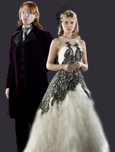 The Wedding of William Weasley and Fleur Delacour took place on 1 August, 1997 at Bill’s family... Fleur Delacour Wedding Dress, Harry Potter Yule Ball Dresses, Harry Potter Bridesmaid, Harry Potter Wedding Dress, Bill And Fleur, Yule Ball Dresses, Harry Potter Yule Ball, Movie Wedding Dresses, Bill Weasley