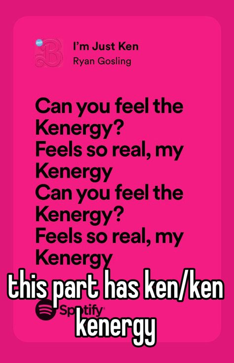 #whisper #barbie #ken #barbiemovie #kenergy #ryangosling #spotify #music #song #lyrics Im Just Ken Lyrics, Im Just Ken, Song Spotify, Barbie Ken, Music Song, Ryan Gosling, I Forgot, Figure It Out, Make Sense