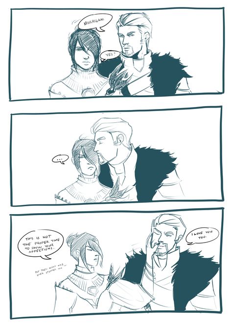 I have headcanons by ximena07 on deviantART Dai Fanart, Dragon Age Origins Morrigan, Morrigan Dragon Age, Being Affectionate, Dragon Age Comics, Dragon Age Funny, Dragon Age Romance, Dragon Age 3, Grey Warden