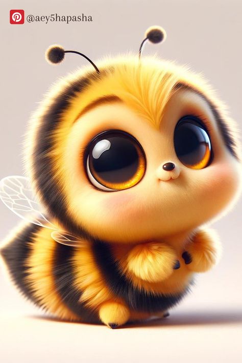 Bee Animation, Pink Panther Cartoon, Bee Drawing, Buzzy Bee, Cartoon Heart, Cute Animal Illustration, Cute Fantasy Creatures, Baby Art, Cute Animal Pictures