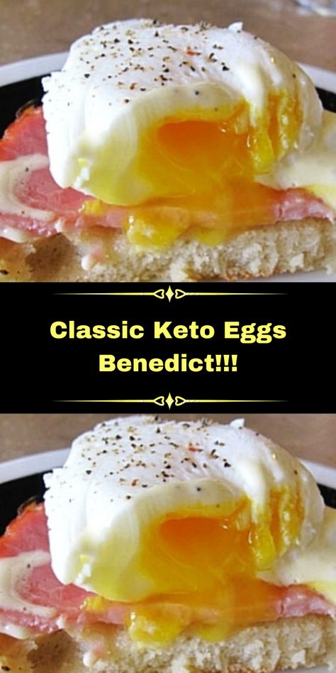 Classic Keto Eggs Benedict!!! Keto Eggs Benedict, Keto Eggs, Canadian Bacon, Hollandaise Sauce, Egg Yolks, Vinegar And Water, Cayenne Pepper, Cayenne Peppers, White Vinegar