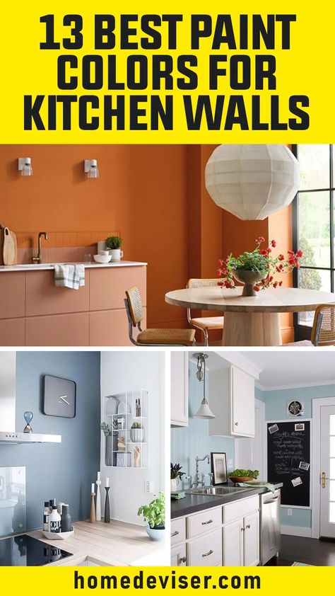 13 Best Paint Colors for Kitchen Walls Paint Colors For Tall Walls, What Color Should I Paint My Kitchen, Kitchen Wall Ideas Colors, Sherwin Williams Kitchen Wall Colors, Trending Kitchen Wall Colors, Paint Color Schemes Kitchen, Kitchen Paint Colors For Walls, Best Colors For Kitchen Walls, Paint Ideas For Kitchen Walls