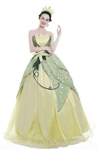 Modest But Sexy Halloween Costumes For Women | YourTango Princess And The Frog Costume, Adult Princess Costume, Princess Tiana Dress, Modest Halloween Costumes, Tiana Costume, Tiana Princess And The Frog, Tiana Dress, Tiana Princess, Silk Pajamas Shorts