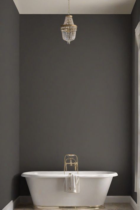 bathroom paint, interior design, wall painting, home decor Painting Bathroom Walls, Paint Guide, Traditional Bathroom Designs, Darkest Black Color, Hale Navy, Bathroom Walls, Iron Ore, Yoga Room, Dark Grey Color