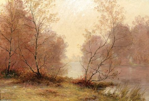 Albert Gabriel Rigolot (1862-1932) Autumn Morning Incandescently Happy, Fall Forest, Trees Nature, Autumn Morning, Forest Trees, Old Paintings, Hanging Posters, Art Appreciation, Colorful Landscape