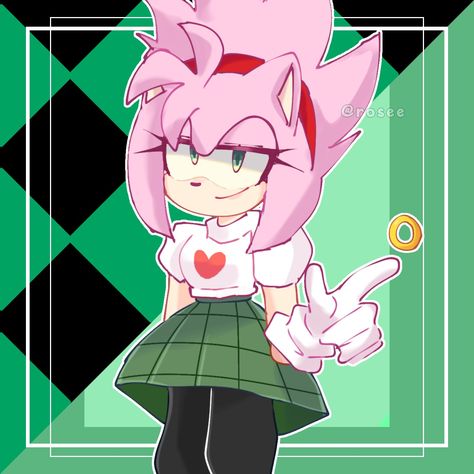 Fleetway Amy Rose, Pink Hair And Black, Characters With Pink Hair, Rosy The Rascal, Sonamy Comic, Team Sonic, A Cartoon Character, Sonic 2, Sonic Exe