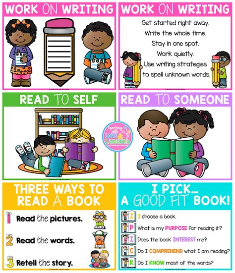 Daily 5 Goodies Cafe Reading Strategies, Daily 5 Kindergarten, Daily 5 Posters, Daily 5 Stations, Daily 5 Centers, Good Fit Books, Summer School Activities, Read To Self, Writing Centers