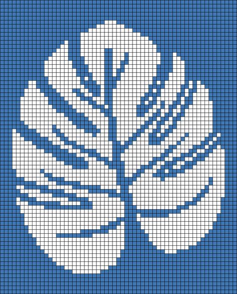 Alpha pattern #154576 variation #309456 | BraceletBook Leaf Alpha Pattern, Duplicate Stitch, Pattern Leaf, Pixel Crochet, Tapestry Crochet Patterns, Wall Hangers, Crochet Tapestry, Needlepoint Patterns, Tropical Leaf