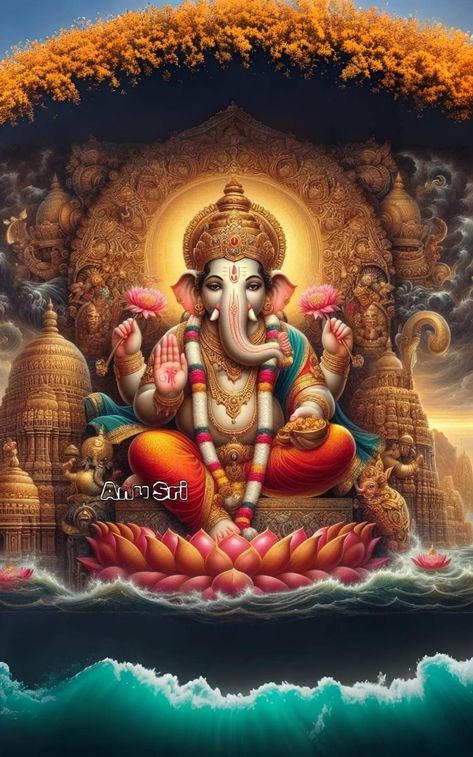 Ganesh Chaturthi Drawing, Gods Photos, Ganpati Drawing, Om Ganesh, Lakshmi Narayana, गणपती बाप्पा, Ganesh Ji Images, Ganesha Drawing, Saraswati Goddess