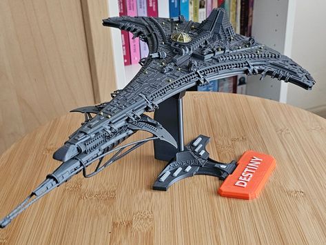 Stargate Destiny Replica | With Seed Ship | Ancients Destiny Ship Model | Lantean (51cm / 20 inch long) | Stand Included by A3DPrintingJourney on Etsy Destiny Ships, Ship Model, Stargate, Miniature Figurines, Interstellar, Model Ships, Collectible Dolls, 3d Printed, Romania