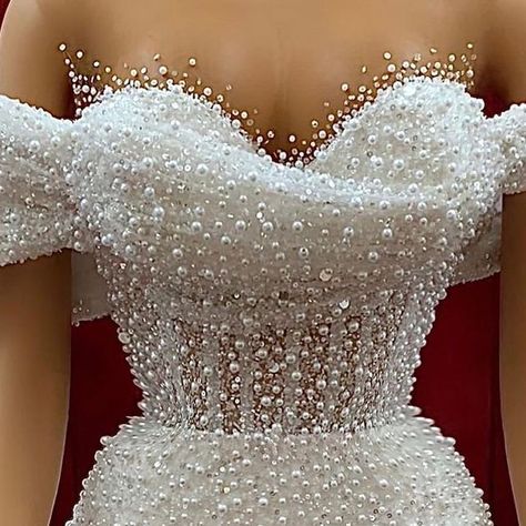 Pearl Lace Wedding Dress, Ibo Blouse, Extravagant Wedding Dresses, Pearl Wedding Dress, Classy Prom, Extravagant Wedding, Pearl Lace, Draping Fashion, Alternative Bridal