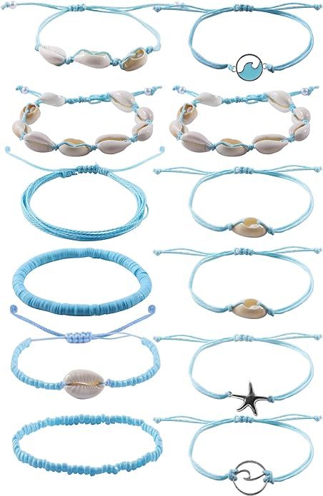 Ocean Bracelet, Bracelet For Girls, Bracelet Pack, Wave Bracelet, Beach Bracelets, Diy Bracelets Patterns, Strung Beads, Shell Bracelet, Beaded Anklets