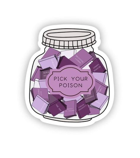 Pick Your Poison Book Trope Sticker #stickersprintable #stickersheets #funnystickers #stickerideas #aestheticstickers #cutestickers Book Lover Stickers Aesthetic, Print Stickers Free Printable, Book Sticker Ideas, Kindle Stickers Printable, Book Stickers Printable, Cute Book Stickers, Purple Stickers, Book Tropes, Scratch Book