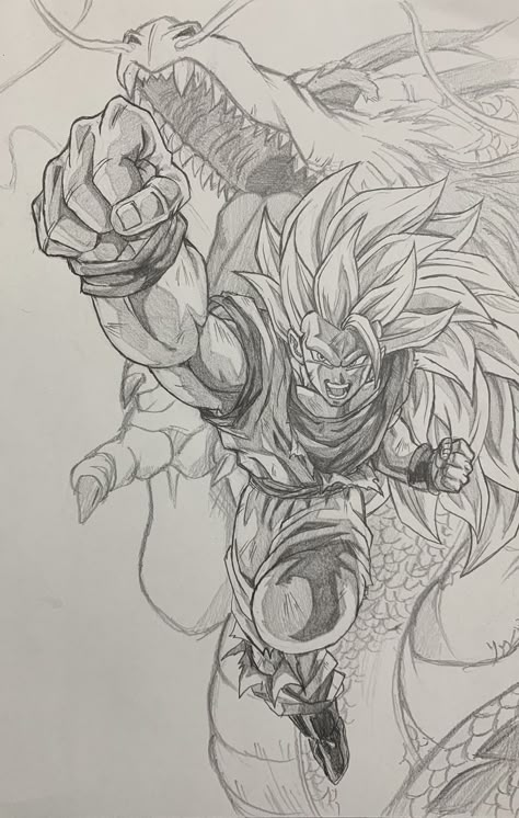 Dragon Ball Artwork Drawing, Goku Sketch Pencil, Dragon Ball Z Sketch, Dragon Ball Sketch, Dragonball Drawing, Goku Super Saiyan 3, Goku Ssj3, Super Saiyan 3, Dbz Drawings