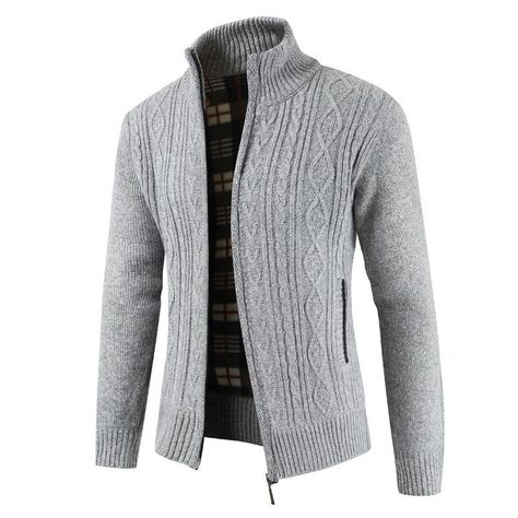 Vests Outfits, Sweater Jackets, Thick Cardigan, Mens Fashion Sweaters, Casual Knitwear, Male Clothing, Fitted Jumper, Pullover Mode, Warm Cardigan