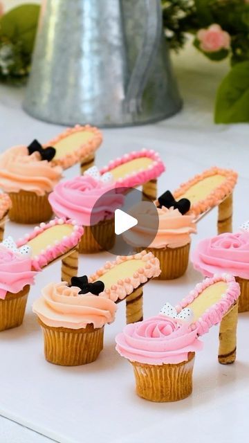 Where fashion meets frosting. STEP up your dessert game with these cupcake heels! 💖👠 | Instagram Cupcake Heels, High Heel Cupcakes, Shoe Cupcakes, Snow White Party, Cupcake Designs, Party Buffet, Cupcakes Decoration, Step Up, Frosting