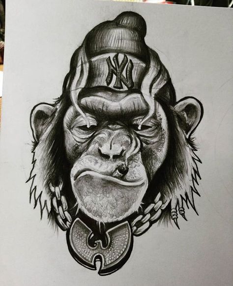 Monkey Tattoo Design, Gorilla Tattoo Design, Gorilla Drawing, Owl Tattoo Drawings, Monkey Tattoo, Gorilla Tattoo, Magic Runes, Animal Tattoo Ideas, Monkey Tattoos