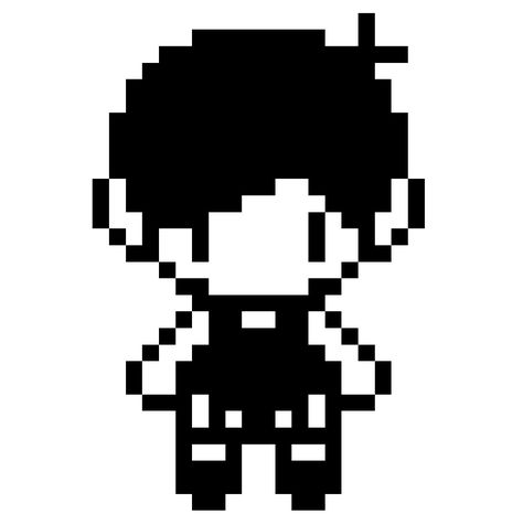 Pixel Drawing Black And White, Omori Lightbulb Pixel, Omori Black And White, Body Pixel Art, Pixel Art Black And White, Sprite Art, Slimes Girl, Minecraft Drawings, Aomori