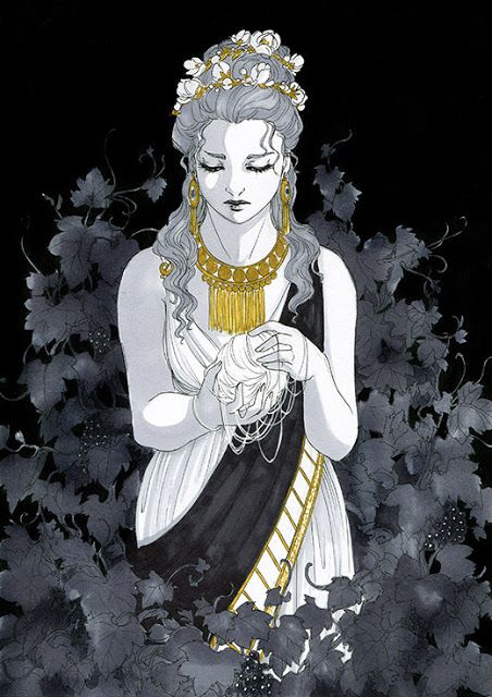 Ariadne | Neithy Nyx, A Woman, Black And White, Gold, White, Black