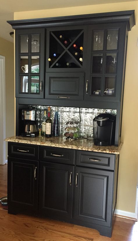 Small Wine Coffee Bar Ideas, Wine And Coffee Bar Ideas Kitchens, Combined Coffee And Wine Bar, Coffee And Wine Bar Ideas Cabinets, Coffee Liquor Bar Ideas, Wine Bar In Kitchen, Coffee And Liquor Bar Ideas, Coffee Bar Hutch Ideas, Coffee And Wine Bar Ideas