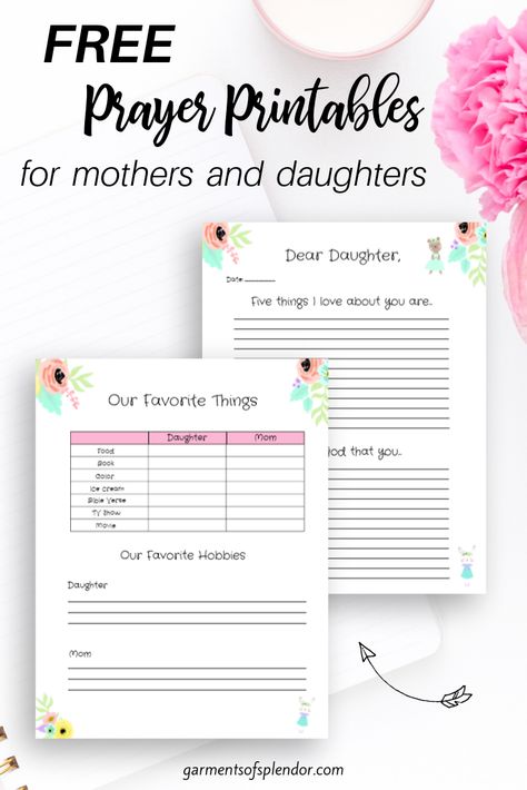 Grab this FREE mother/daughter prayer journal to deepen your relationship with your daughter and pray for her at the same time! #prayer journal #mother/daughter journal #journalforgirls Mother Daughter Journal Prompts, Mother Daughter Bible Study, Mother Daughter Spa, Mother Daughter Journal, Mother Daughter Activities, Christian Retreat, Prayers For My Daughter, Daughter Activities, Prayer For Mothers