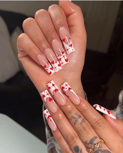 Nail 2023, Red Acrylic Nails, Long Acrylic Nail Designs, Cute Acrylic Nail Designs, Glow Nails, Classy Acrylic Nails, Acrylic Nails Coffin Pink, Long Square Acrylic Nails, Bling Acrylic Nails