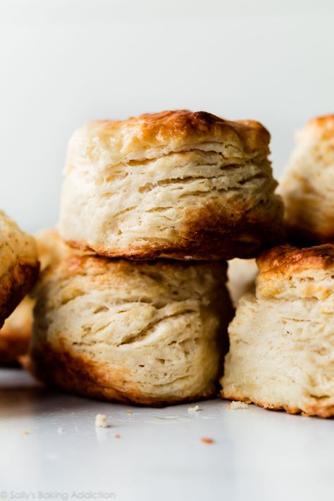 Homemade Buttermilk Biscuits | Sally's Baking Addiction Flakiest Biscuits, Best Buttermilk Biscuits, Simple Desserts, Homemade Buttermilk Biscuits, Homemade Croissants, Buttermilk Biscuits Recipe, Best Thanksgiving Recipes, Sally's Baking, Homemade Buttermilk