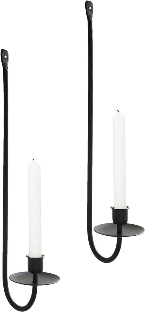 Amazon.com: Remenna Metal Wall Candle Sconce Holder Set of 2 Wall Mount Candleholder Pillar Holder Black Modern Wall Candle Sconces Hanging for Living Room, Farmhouse, Fireplace, Wedding : Home & Kitchen Candle Sconces On Fireplace, Modern Wall Scones, Fireplace Wedding, Wall Candle Sconces, Wall Mounted Candle Holders, Living Room Farmhouse, Pillar Holders, Wall Candle, Iron Wall Sconces